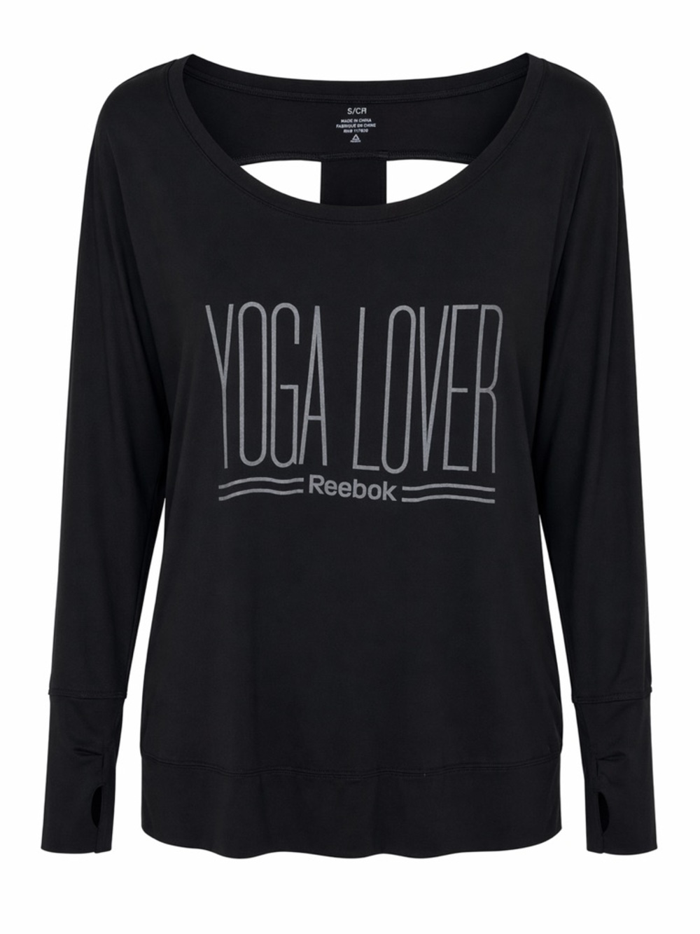 S- nwot - Reebok Women's Black "Yoga Lover" Open back top